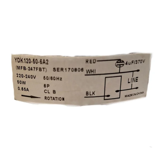 موتور فن کولرگازی مدل YDK-120-50-6A2 مناسب برای انواع کولرگازی 102059629