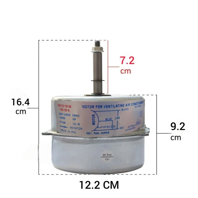 موتور فن کولرگازی مدل YDK120-100-6A مناسب برای انواع کولر گازی 102059771