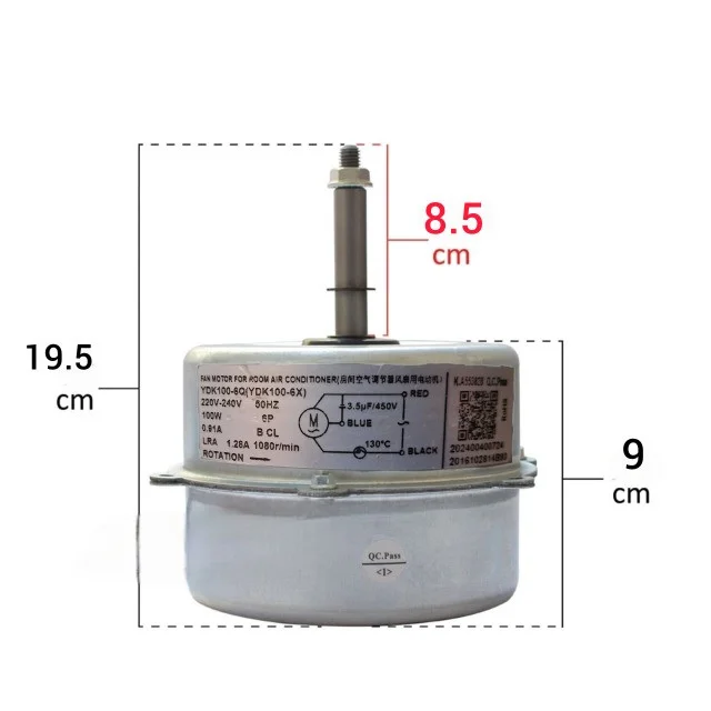 موتور فن کولرگازی مدل YDK100-6Q مناسب برای انواع کولرگازی 102059797