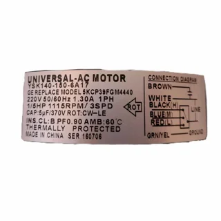 موتور فن کولر گازی مدل YSK140-150-6A17 کد 1/5HP مناسب برای انواع کولر گازی 102059444
