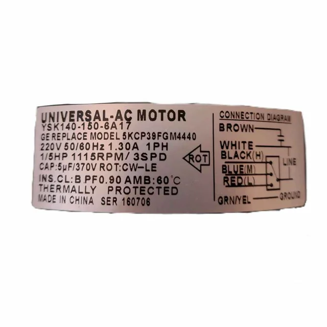 موتور فن کولر گازی مدل YSK140-150-6A17 کد 1/5HP مناسب برای انواع کولر گازی 102059444